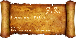 Forschner Kitti névjegykártya